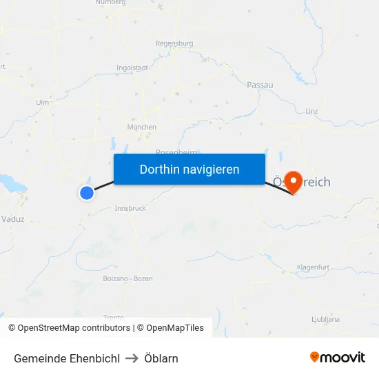 Gemeinde Ehenbichl to Öblarn map