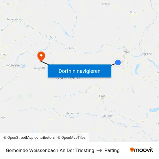 Gemeinde Weissenbach An Der Triesting to Palting map