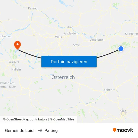 Gemeinde Loich to Palting map