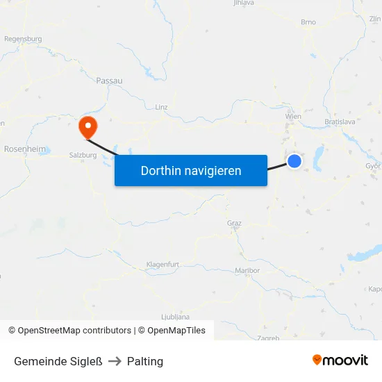 Gemeinde Sigleß to Palting map