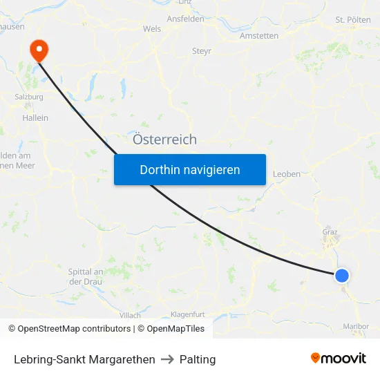 Lebring-Sankt Margarethen to Palting map