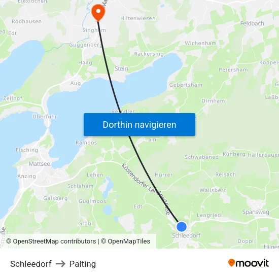 Schleedorf to Palting map