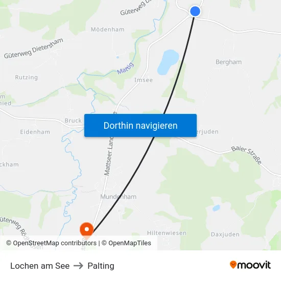 Lochen am See to Palting map