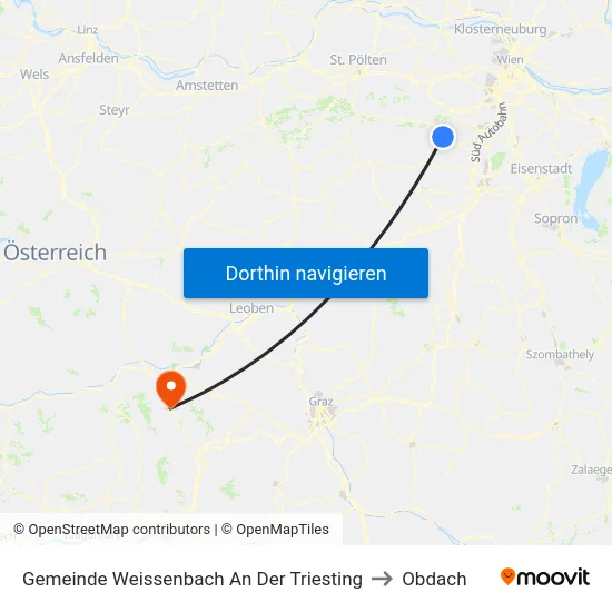 Gemeinde Weissenbach An Der Triesting to Obdach map