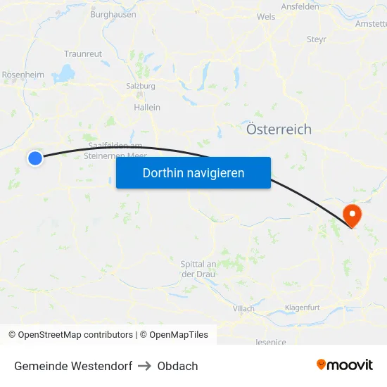 Gemeinde Westendorf to Obdach map