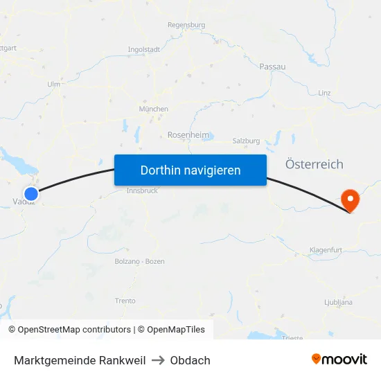 Marktgemeinde Rankweil to Obdach map