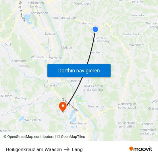 Heiligenkreuz am Waasen to Lang map