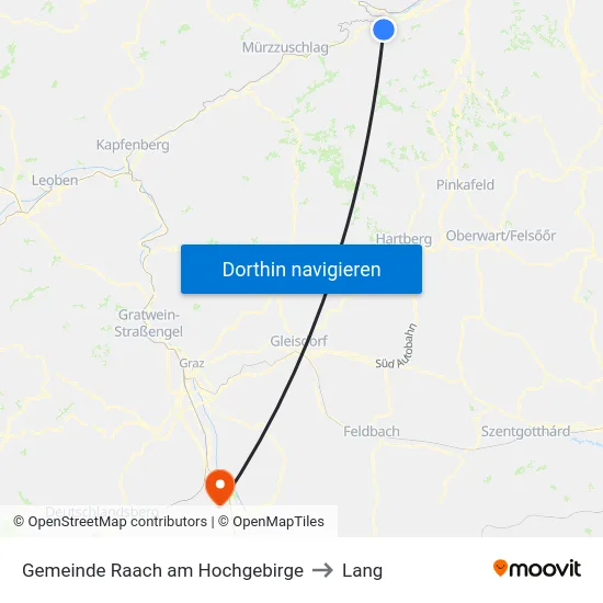 Gemeinde Raach am Hochgebirge to Lang map