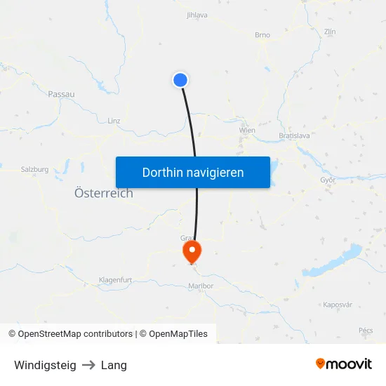 Windigsteig to Lang map