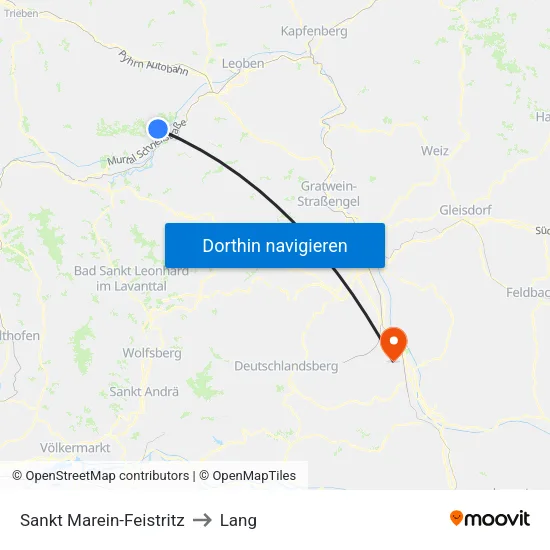Sankt Marein-Feistritz to Lang map