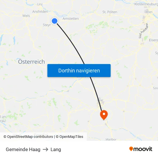 Gemeinde Haag to Lang map