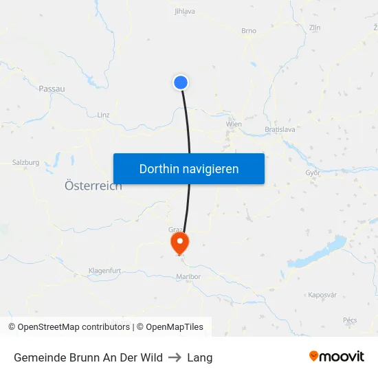 Gemeinde Brunn An Der Wild to Lang map