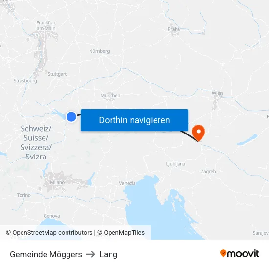 Gemeinde Möggers to Lang map