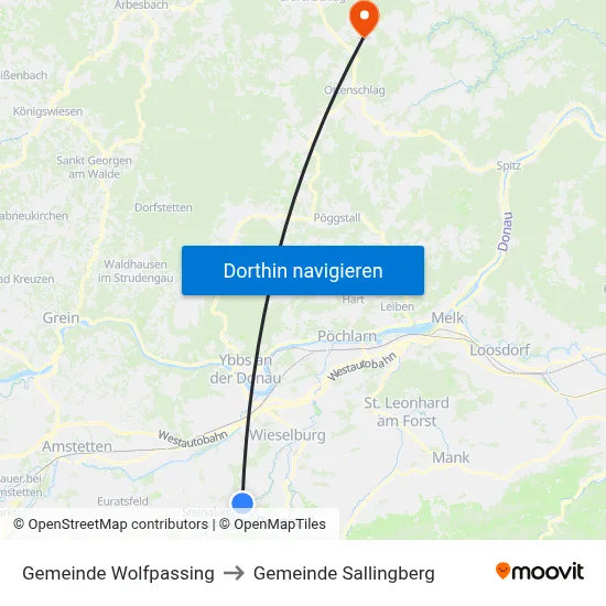 Gemeinde Wolfpassing to Gemeinde Sallingberg map