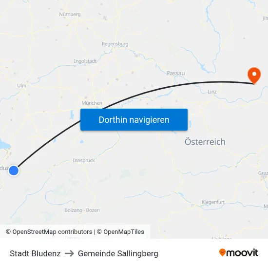 Stadt Bludenz to Gemeinde Sallingberg map