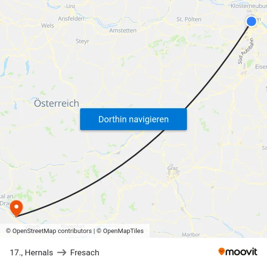 17., Hernals to Fresach map