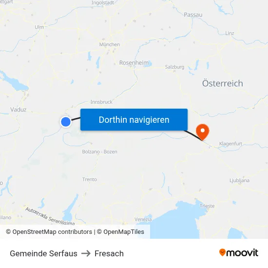 Gemeinde Serfaus to Fresach map