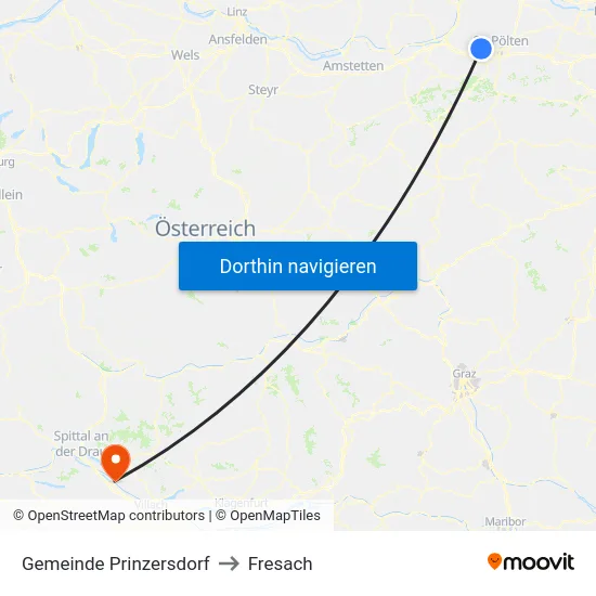 Gemeinde Prinzersdorf to Fresach map