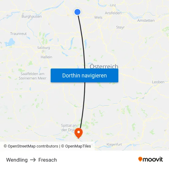 Wendling to Fresach map