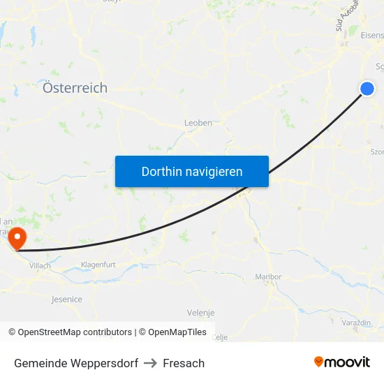 Gemeinde Weppersdorf to Fresach map