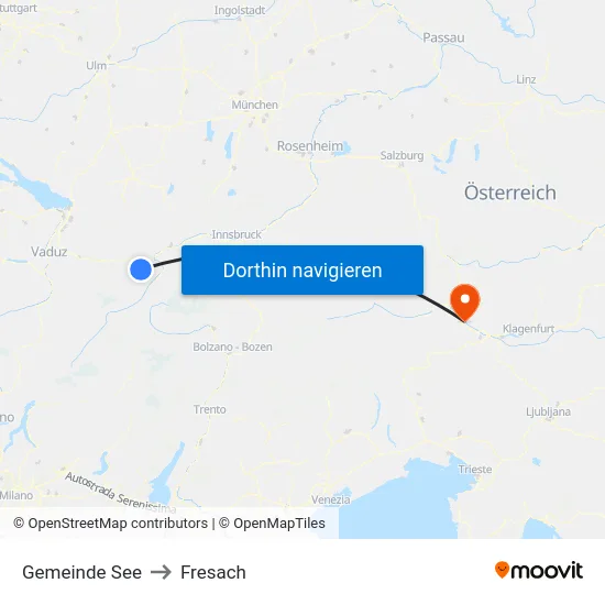 Gemeinde See to Fresach map