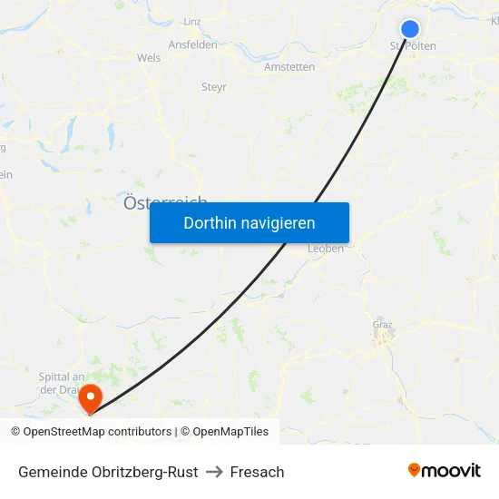 Gemeinde Obritzberg-Rust to Fresach map