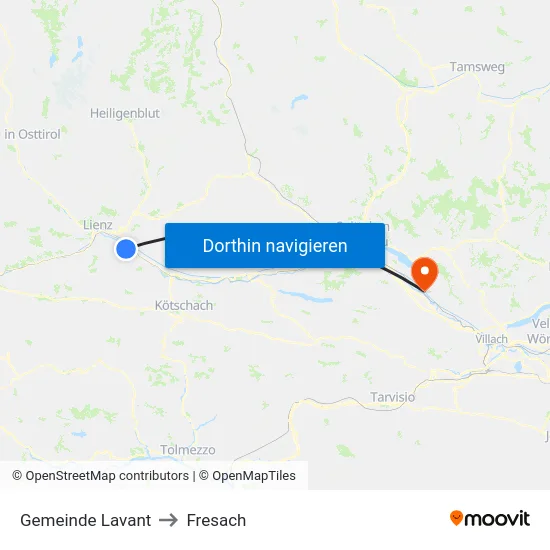 Gemeinde Lavant to Fresach map