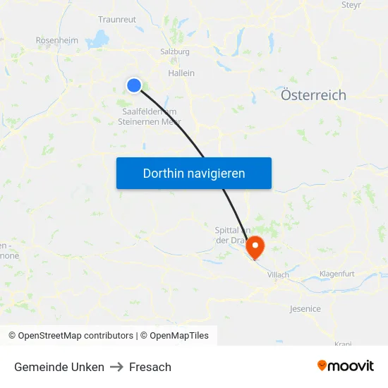 Gemeinde Unken to Fresach map