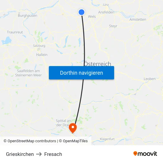Grieskirchen to Fresach map