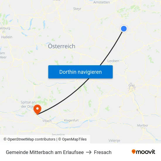 Gemeinde Mitterbach am Erlaufsee to Fresach map