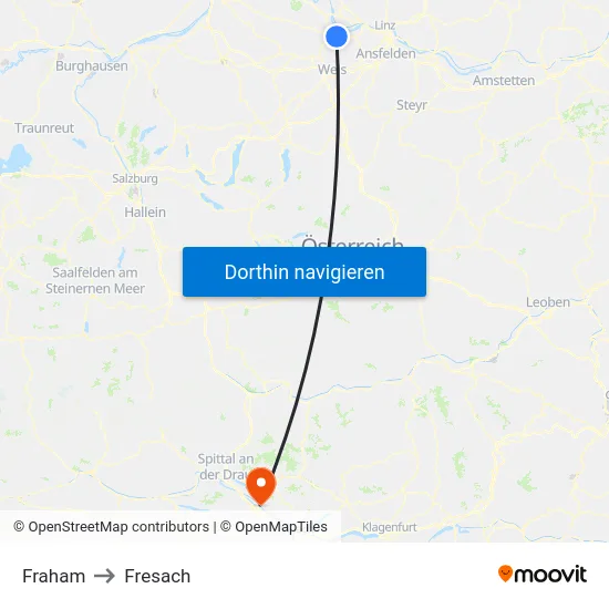 Fraham to Fresach map