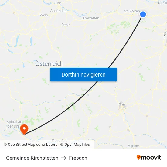 Gemeinde Kirchstetten to Fresach map