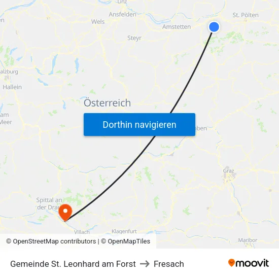 Gemeinde St. Leonhard am Forst to Fresach map