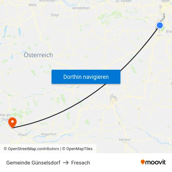 Gemeinde Günselsdorf to Fresach map