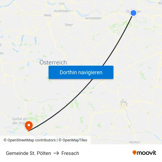 Gemeinde St. Pölten to Fresach map