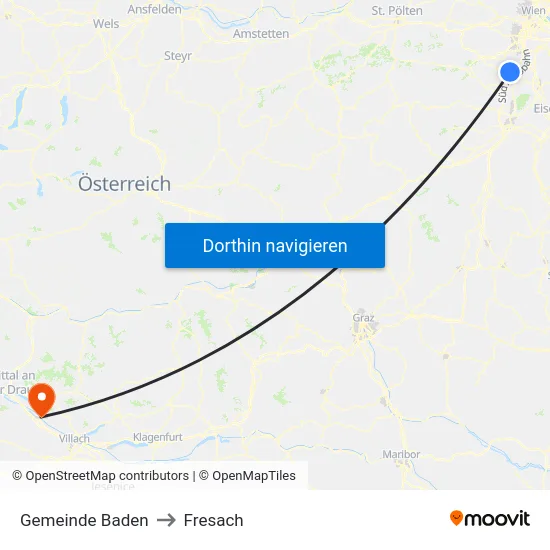 Gemeinde Baden to Fresach map
