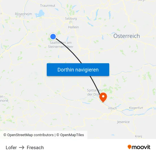 Lofer to Fresach map