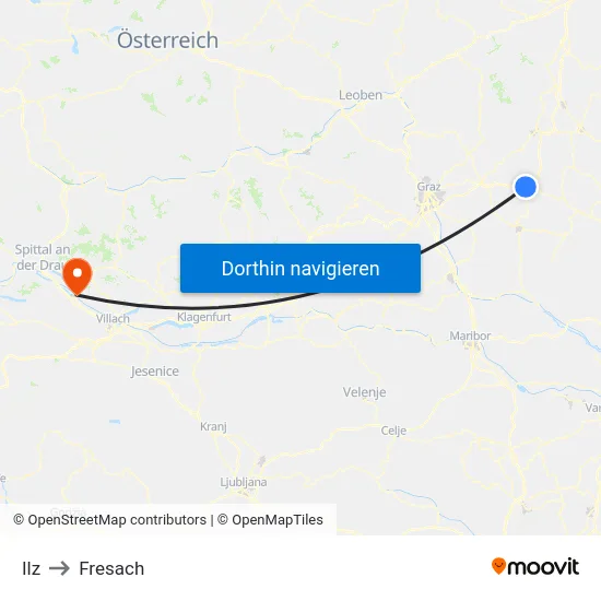 Ilz to Fresach map
