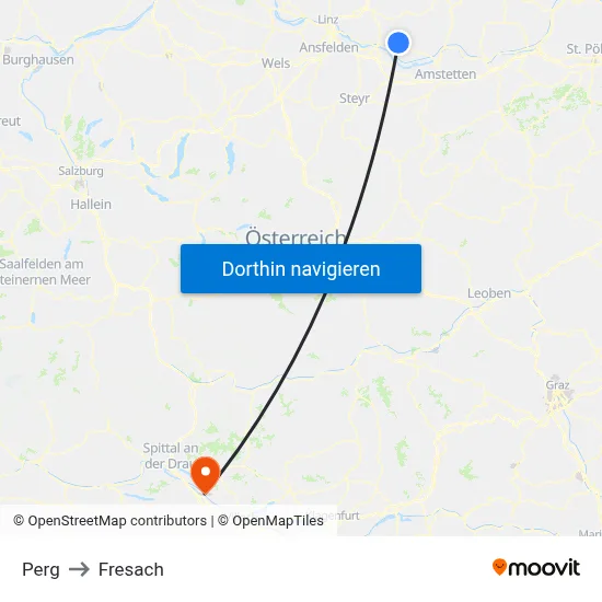 Perg to Fresach map