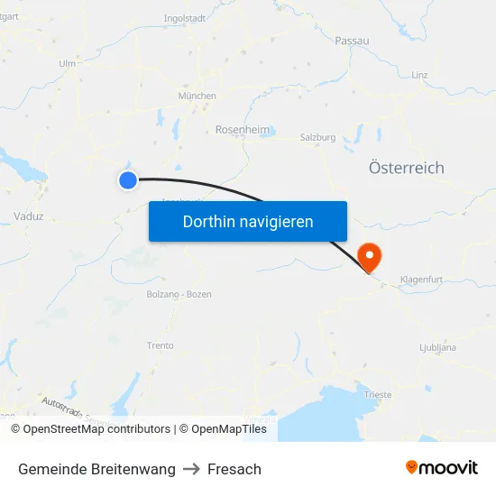 Gemeinde Breitenwang to Fresach map