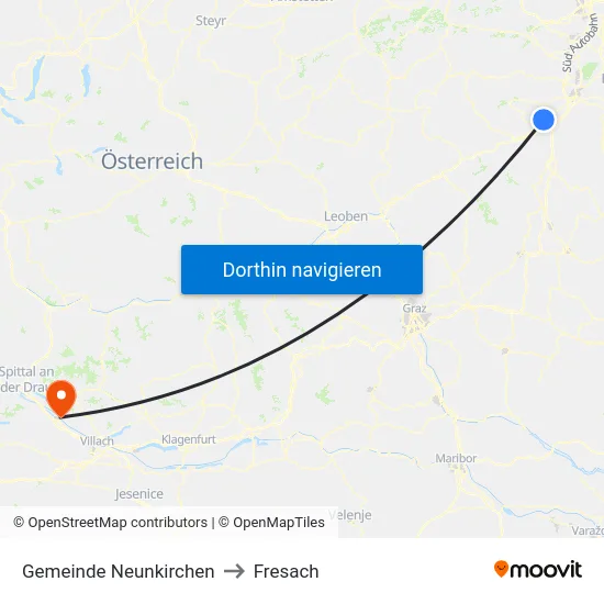 Gemeinde Neunkirchen to Fresach map