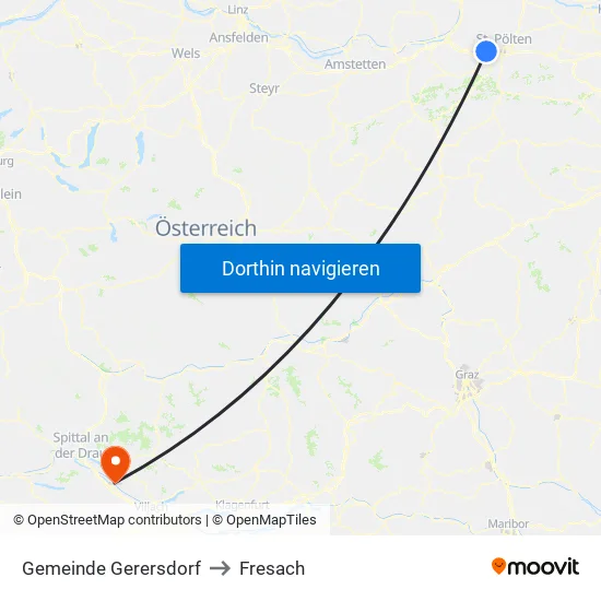 Gemeinde Gerersdorf to Fresach map
