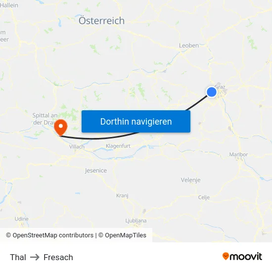 Thal to Fresach map