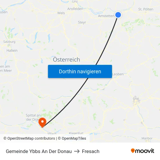 Gemeinde Ybbs An Der Donau to Fresach map