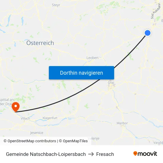 Gemeinde Natschbach-Loipersbach to Fresach map