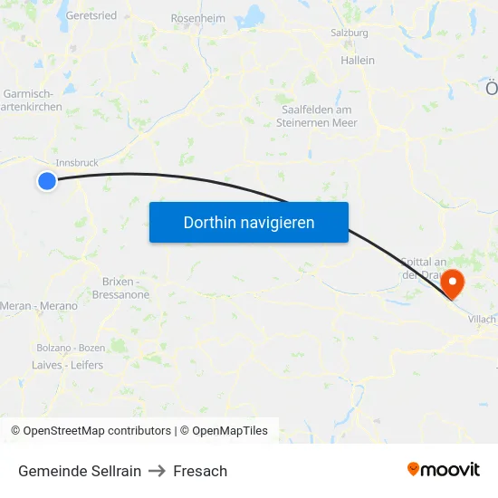 Gemeinde Sellrain to Fresach map