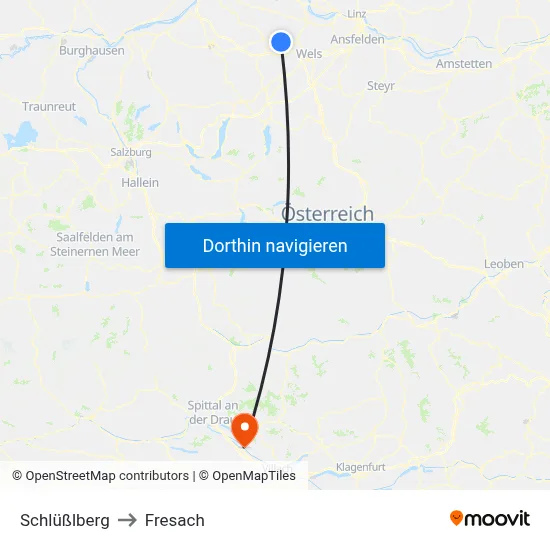 Schlüßlberg to Fresach map