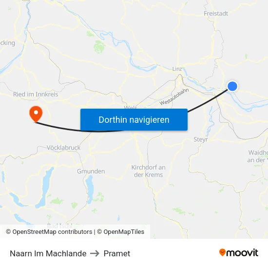 Naarn Im Machlande to Pramet map