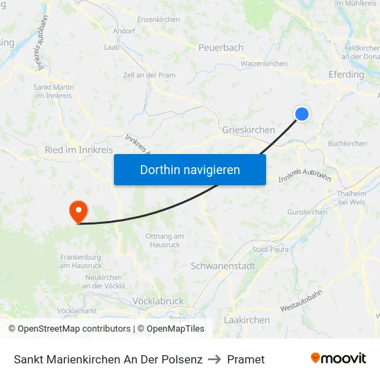 Sankt Marienkirchen An Der Polsenz to Pramet map