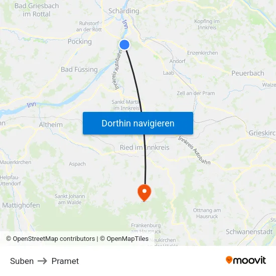 Suben to Pramet map